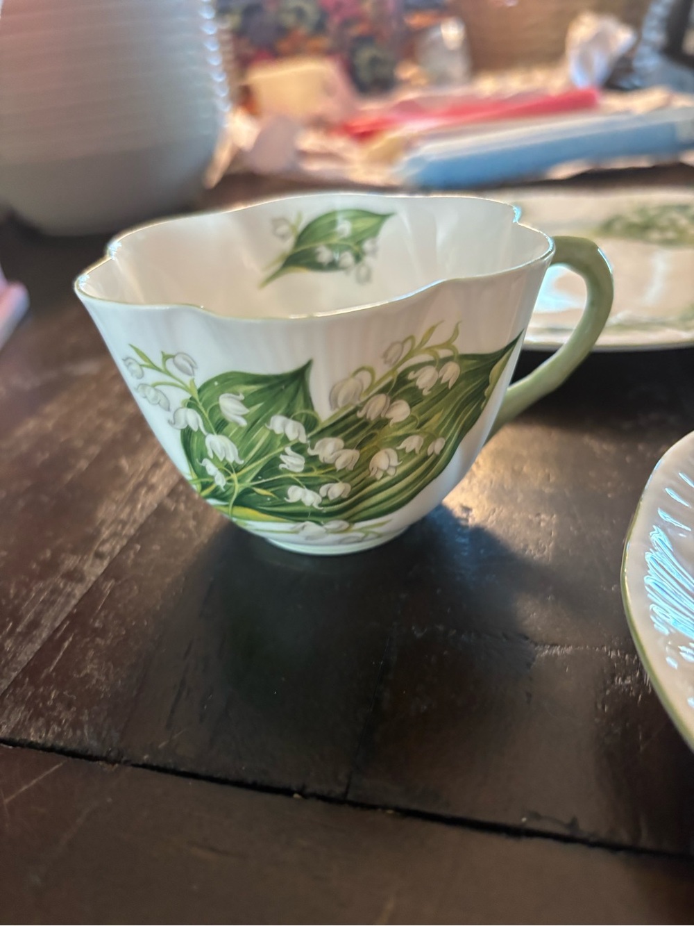 Shelley Lily of the Valley 13822 Tea Trio Bone China - Picture 3 of 9